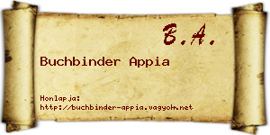 Buchbinder Appia névjegykártya